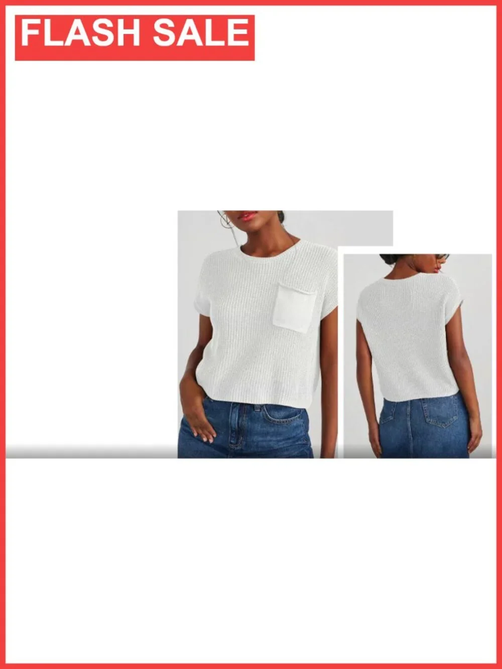 Short Sleeve Tunic Sweater Business Casual Knit Top Loose Fit Pullover